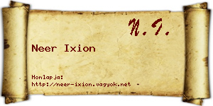 Neer Ixion névjegykártya